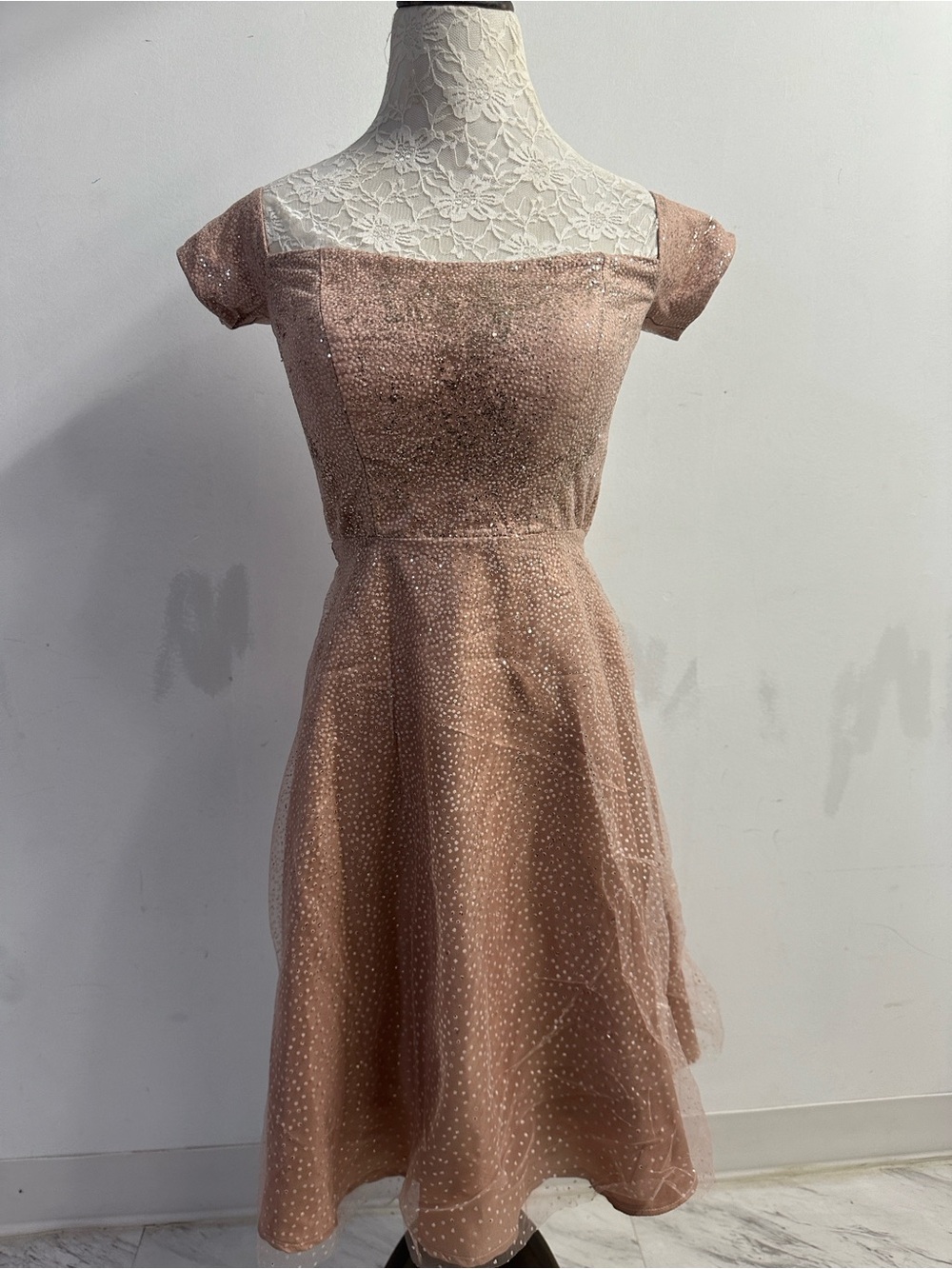Elegant Blush Pink A-Line Dress